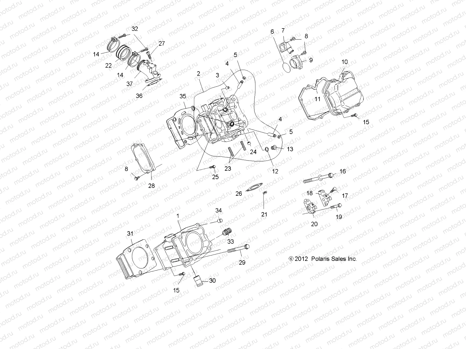 ENGINE | ENGINE, CYLINDER and HEAD - A13MN50ET/EX (49ATVCYLINDERHD12SP500TR)