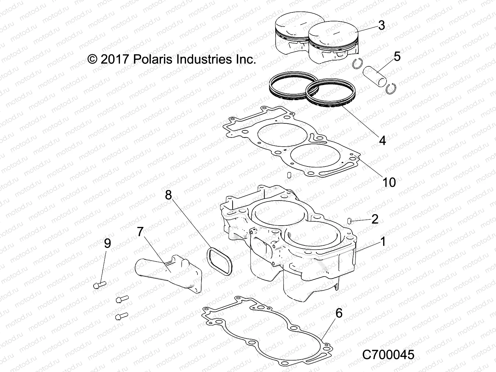 ENGINE | ENGINE, CYLINDER AND PISTON - R19RRE99F1/FC/SC1/SCC/SFC/F1/SJ1/PCC/PFC (C700045)