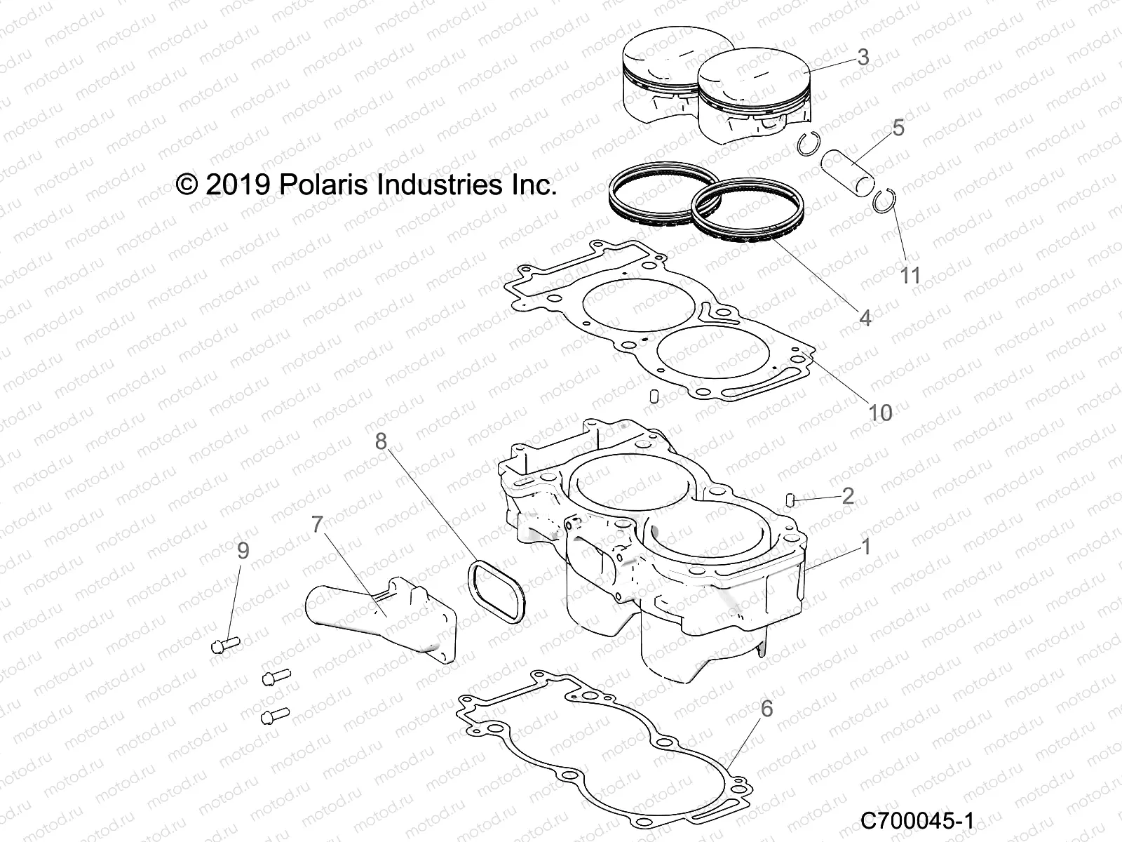 ENGINE | ENGINE, CYLINDER AND PISTON - R20RRE99J1 (C700045-1)