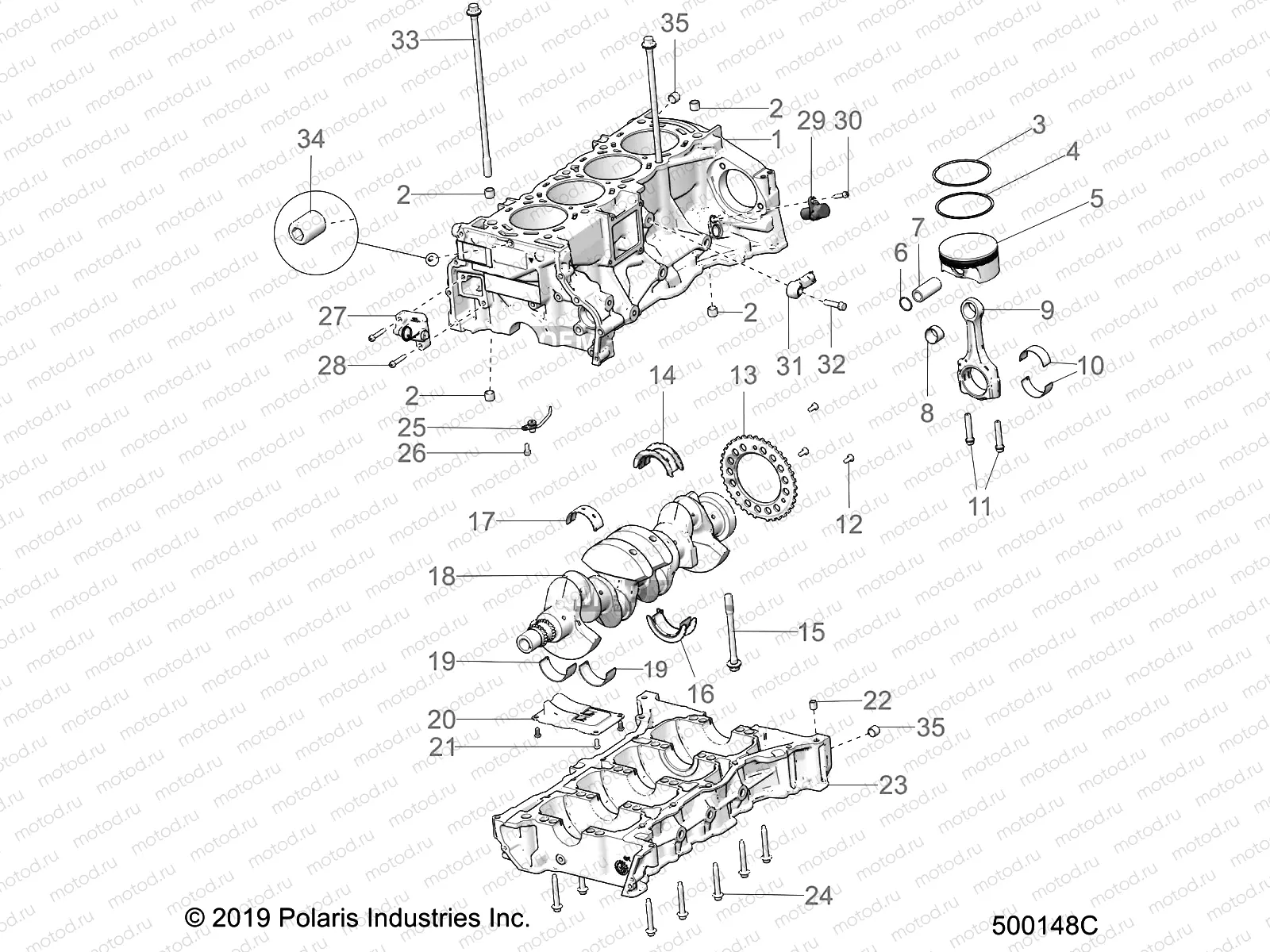 ENGINE | ENGINE, CYLINDER BLOCK AND RELATED - T21AARGB/SGD (500148C)