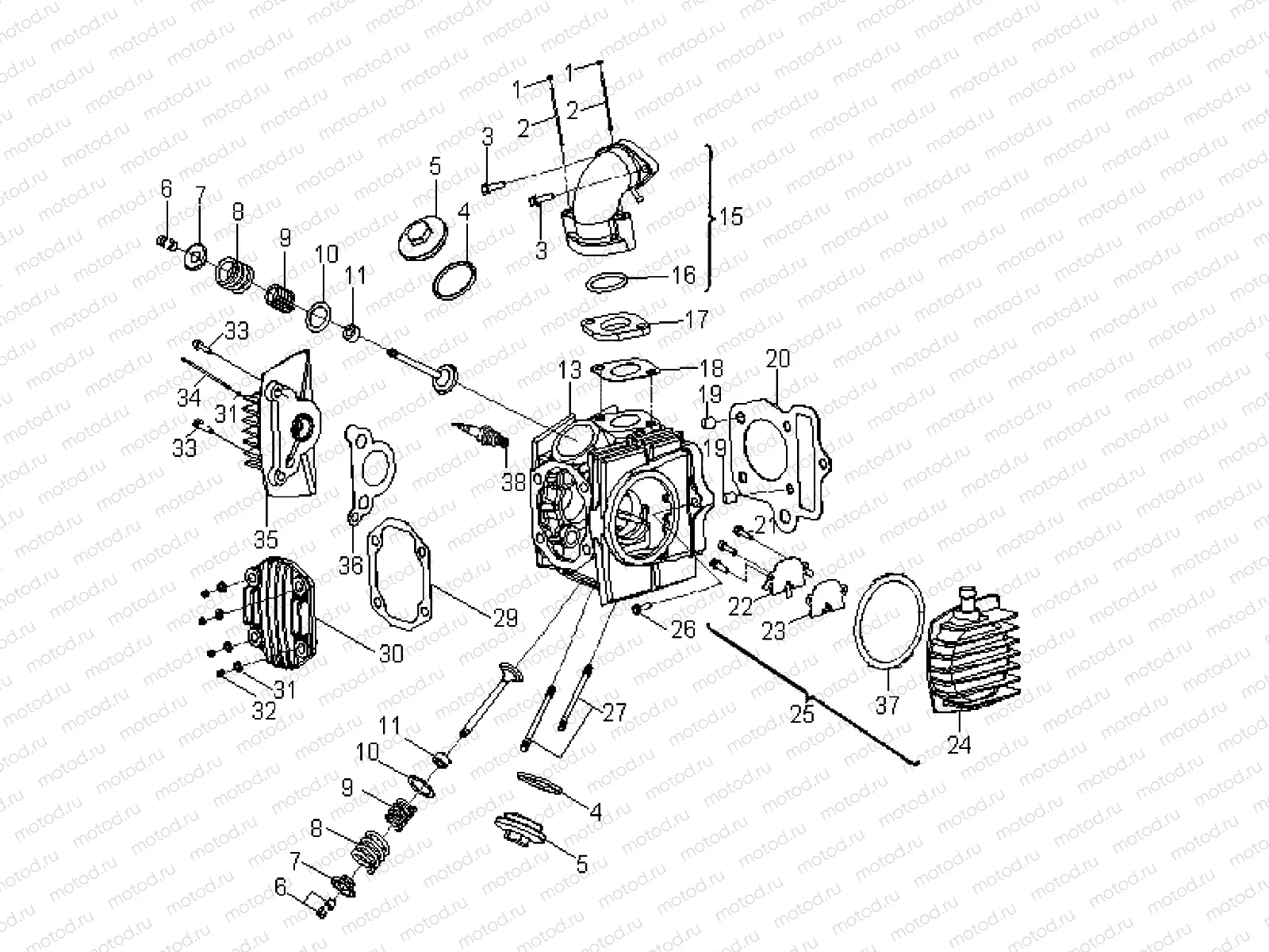 ENGINE | ENGINE, CYLINDER HEAD - A07KA05CA/CB/CD (49ATVCYLINDERHD07PRED50)