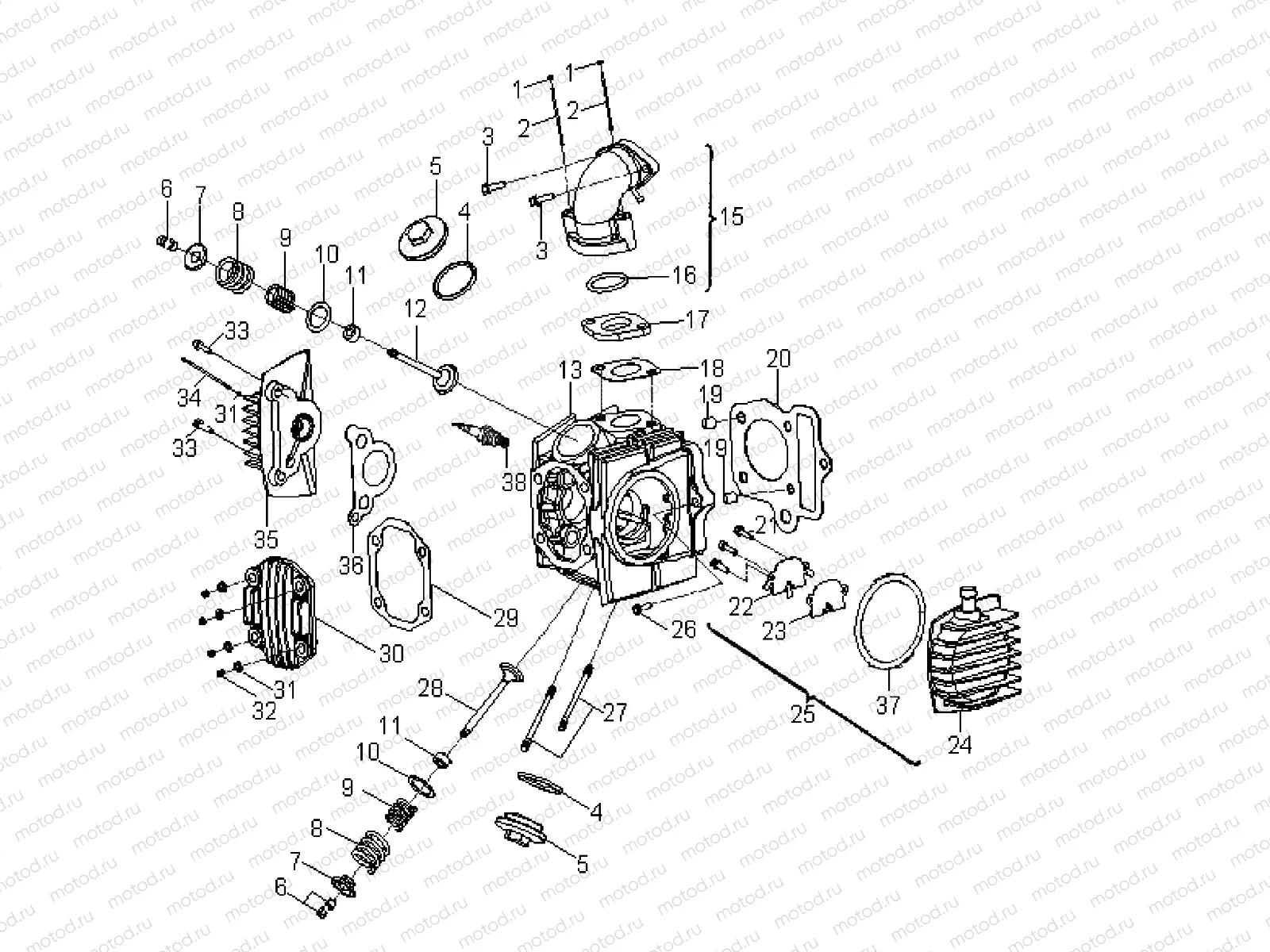 ENGINE | ENGINE, CYLINDER HEAD - A08KA05AB/AD (49ATVCYLINDERHD08OUT50)