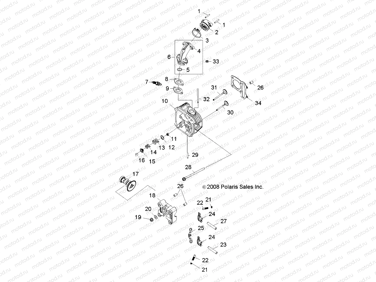 ENGINE | ENGINE, CYLINDER HEAD - A10VA17AA/AD (49RGRCYLINDER09RZR170)