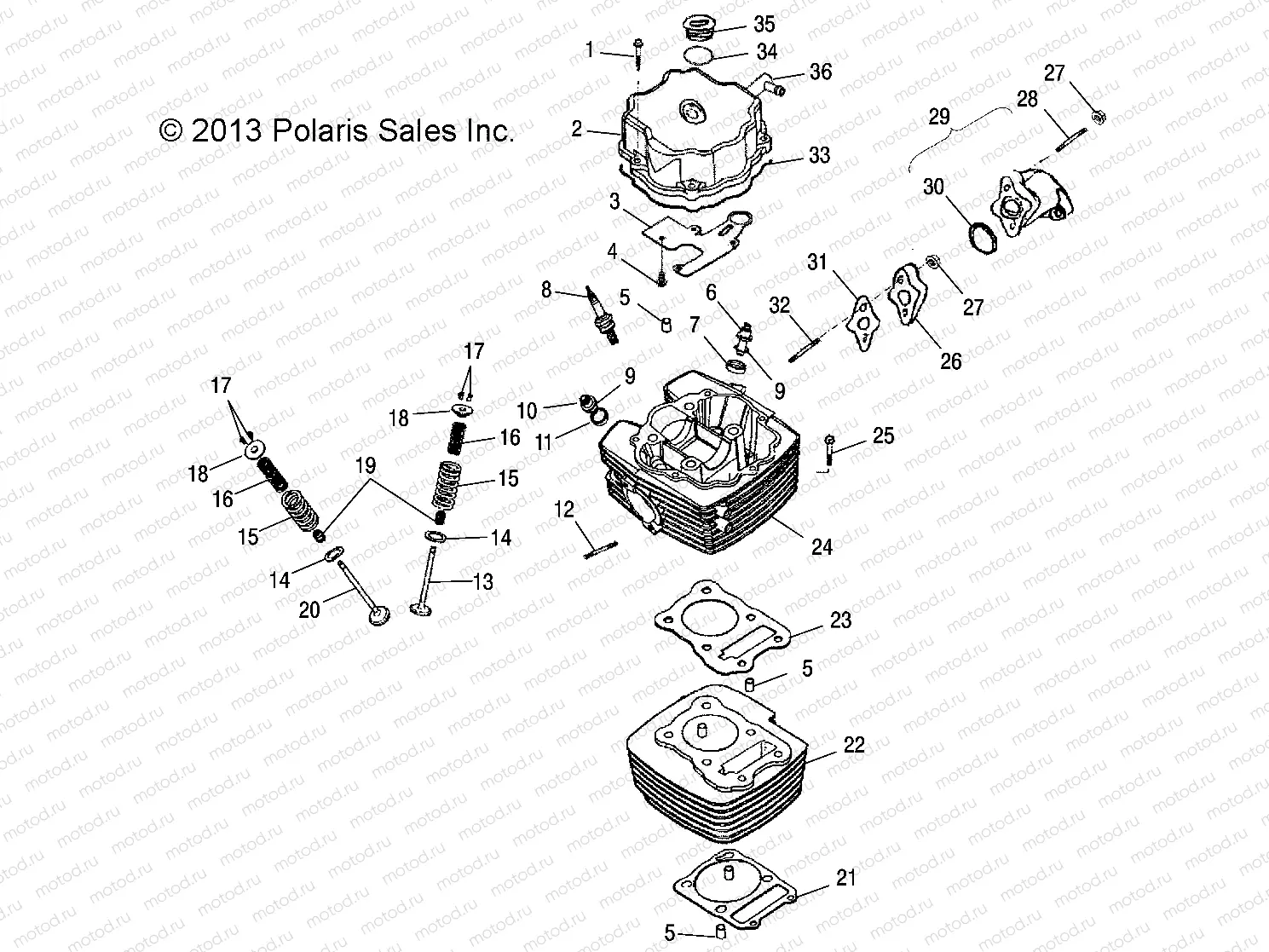ENGINE | ENGINE, CYLINDER HEAD - A14PB20AF (49ATVCYLINDERHD14PHX)