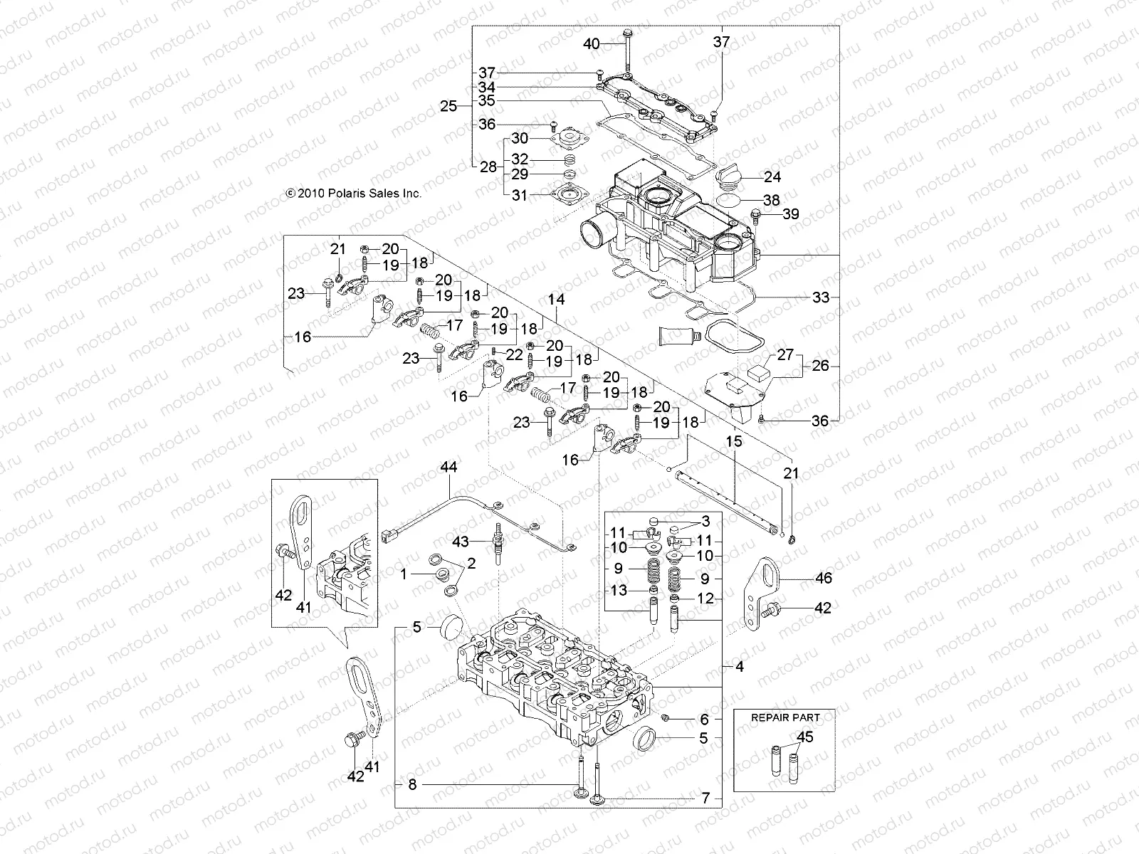 ENGINE | ENGINE, CYLINDER HEAD and BONNET - R14TH90DG (49RGRCYLINDERHD11DCREW)