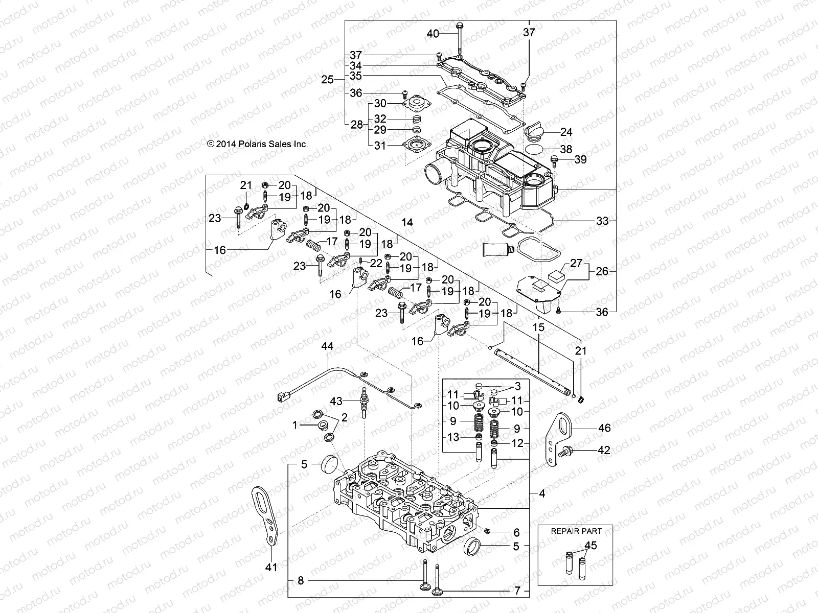 ENGINE | ENGINE, CYLINDER HEAD and BONNET - R14WH9EMD (49RGRCYLINDERHD14HIP)
