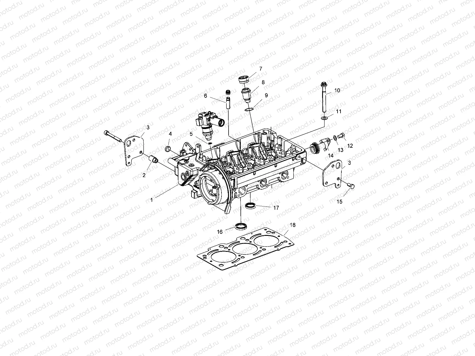ENGINE | ENGINE, CYLINDER HEAD and PRECOMBUSTION CHAMBER - D18B3/4PD1AJ (49BRUTUSCYLHD15DSL)