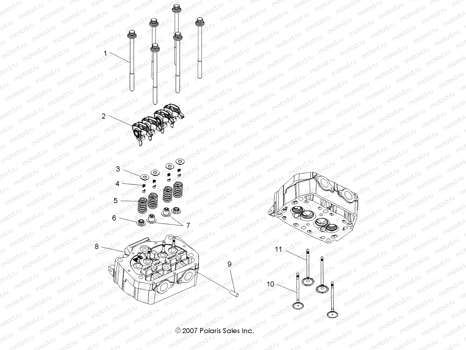 ENGINE | ENGINE, CYLINDER HEAD and VALVES - R09VH76 ALL OPTIONS (49ATVVALVE08VISTA)