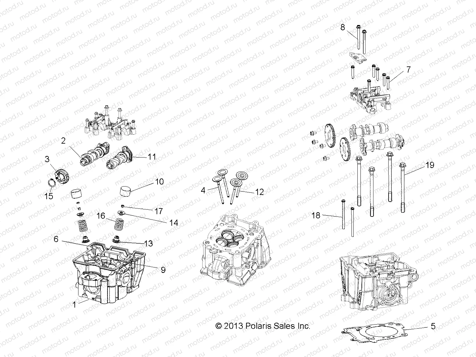 ENGINE | ENGINE, CYLINDER HEAD, CAMS and VALVES - R20M4A57L1 (49RGRCYLINDERHD14570)