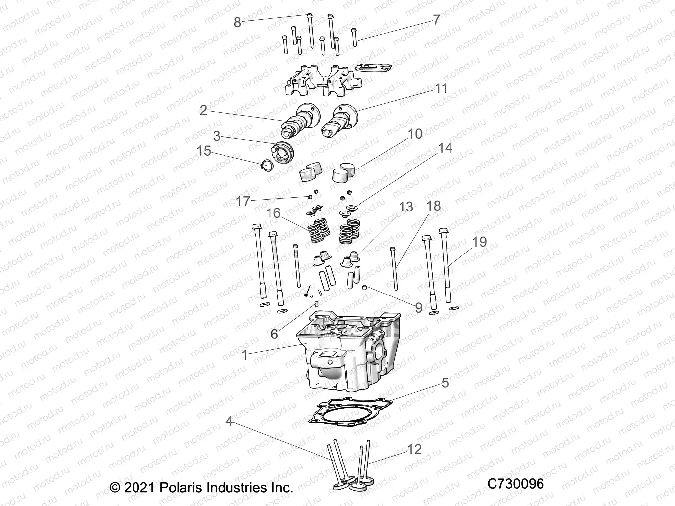 ENGINE | ENGINE, CYLINDER HEAD, CAMS and VALVES - R22M4A57B1/EB5/B9 (C730096)