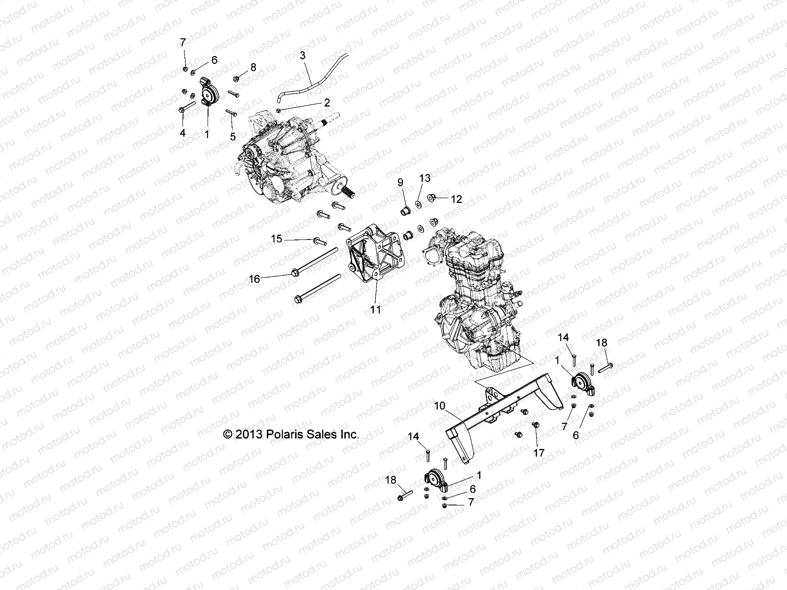 ENGINE | ENGINE, ENGINE AND TRANSMISSION MOUNTING - A14BH33AJ (49ATVENGINEMTG14325)