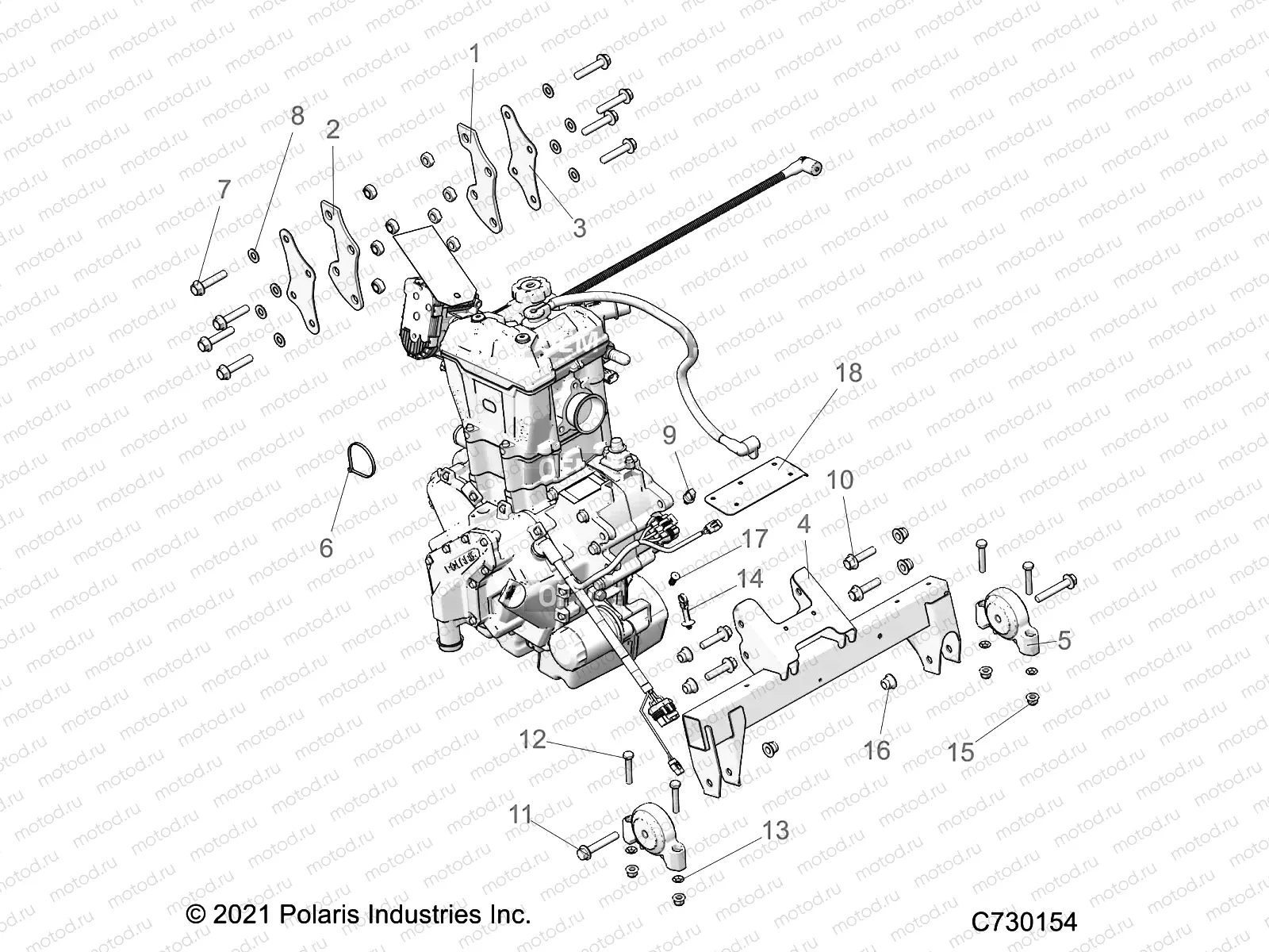 ENGINE | ENGINE, ENGINE AND TRANSMISSION MOUNTING - D22M4A57B4/G57B4 (C730154)