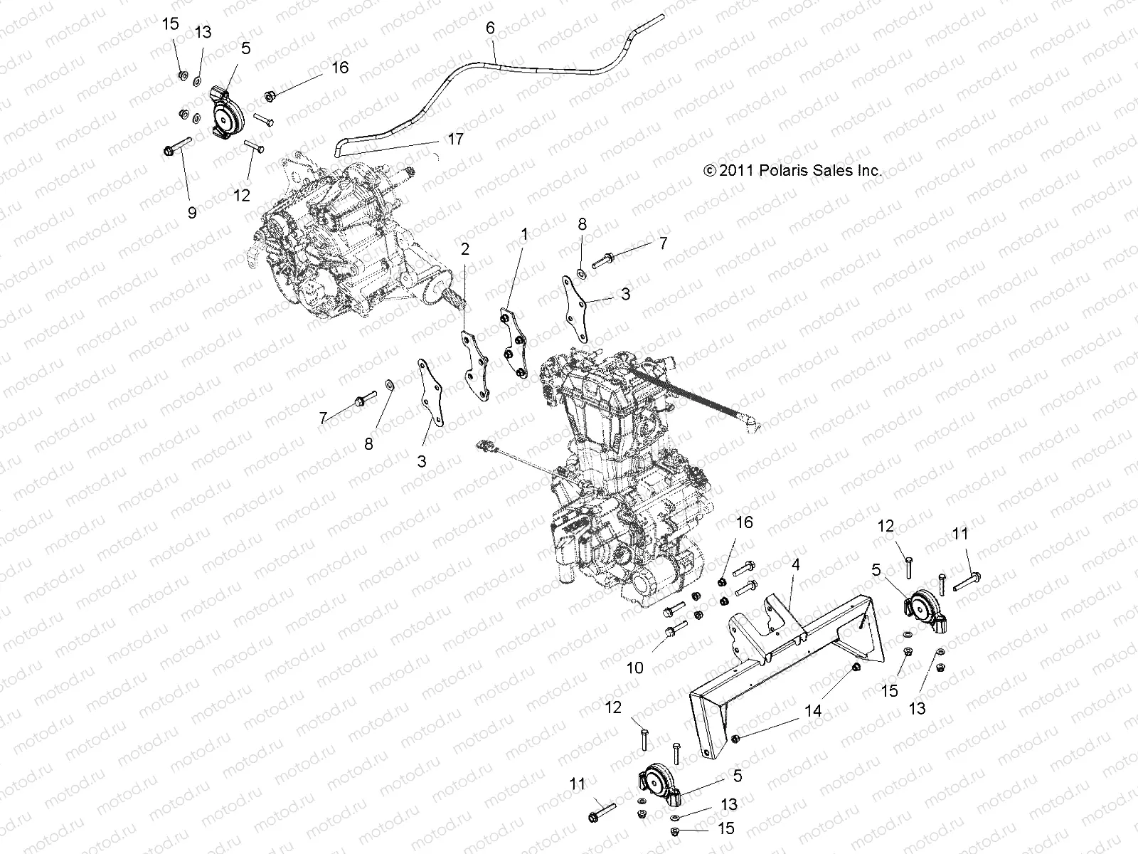 ENGINE | ENGINE, ENGINE and TRANSMISSION MOUNTING - R12VH57AD (49RGRENGINEMTG12RZR570)