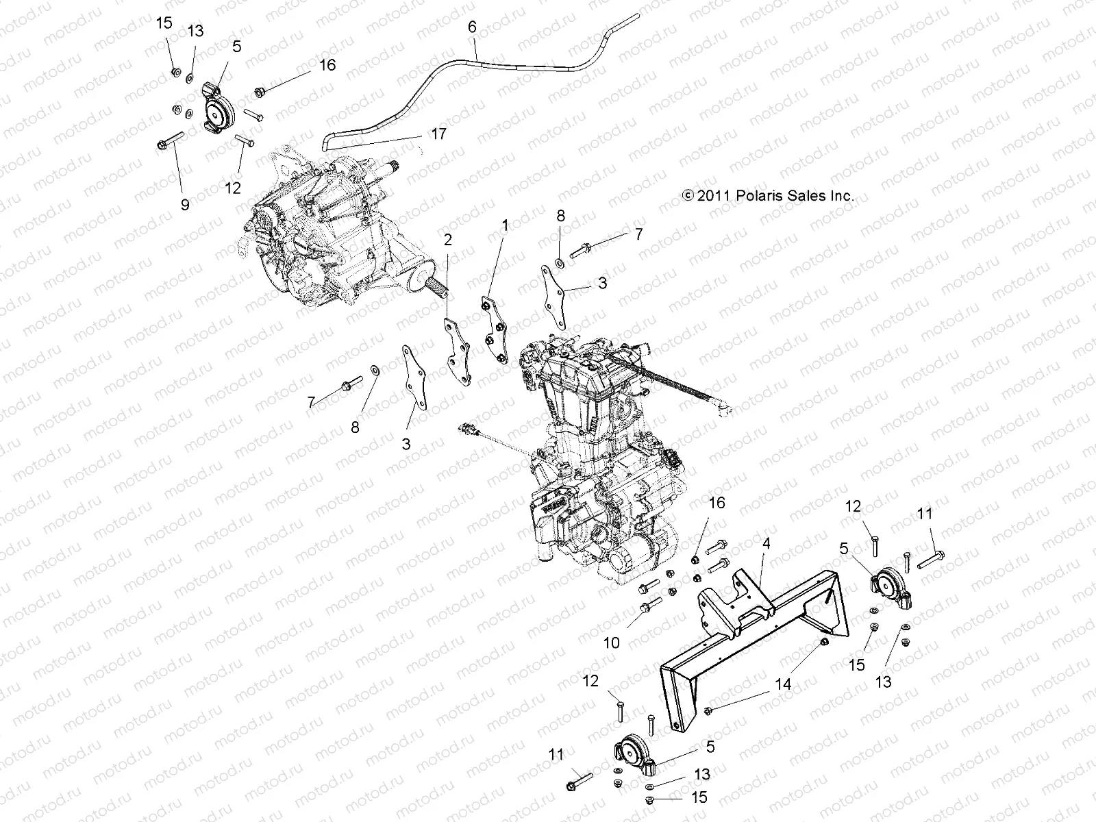 ENGINE | ENGINE, ENGINE and TRANSMISSION MOUNTING - R13VH57FX (49RGRENGINEMTG12RZR570I)