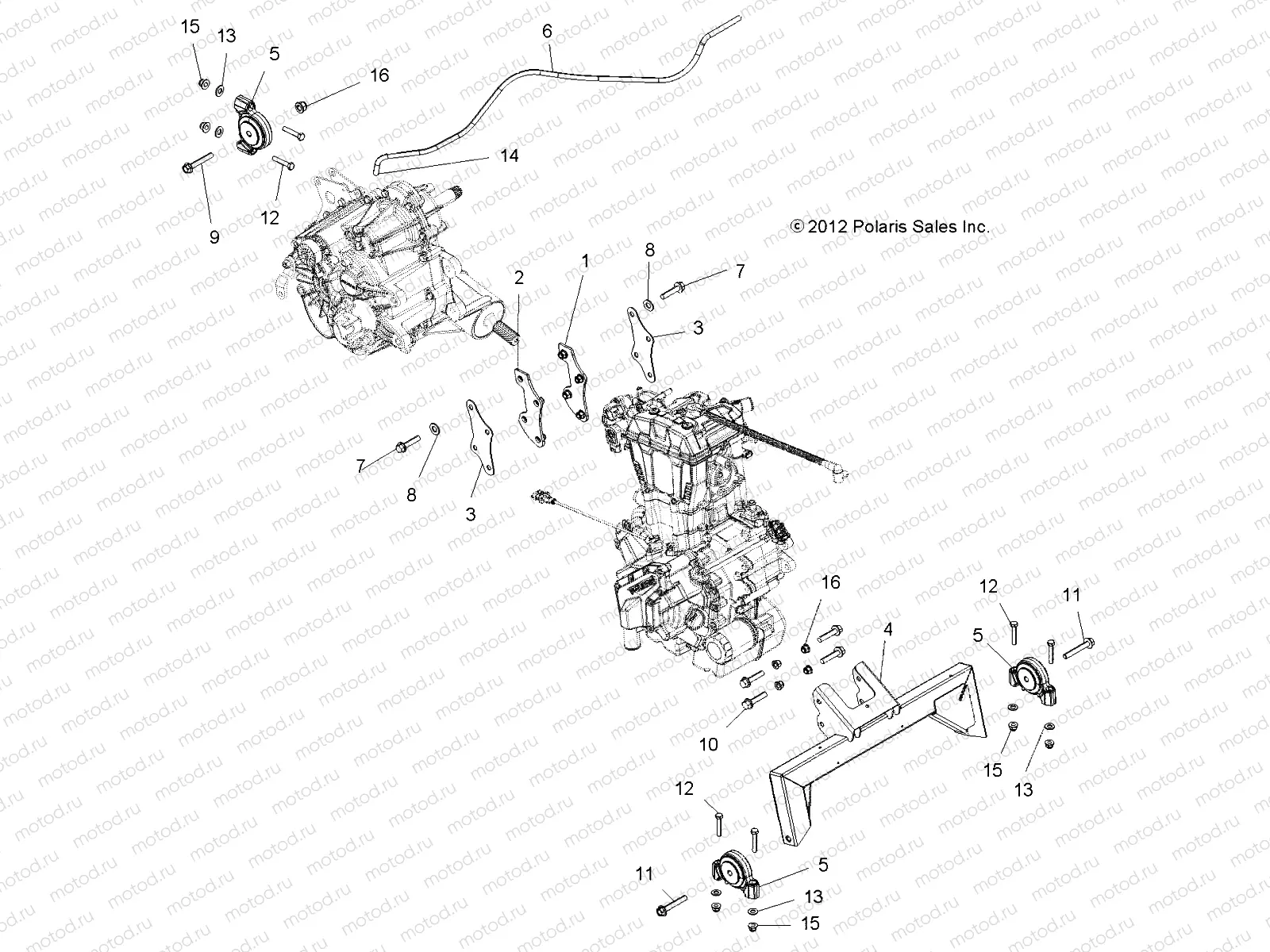 ENGINE | ENGINE, ENGINE and TRANSMISSION MOUNTING - R14RH57FX (49RGRENGINEMTG13RZR570)