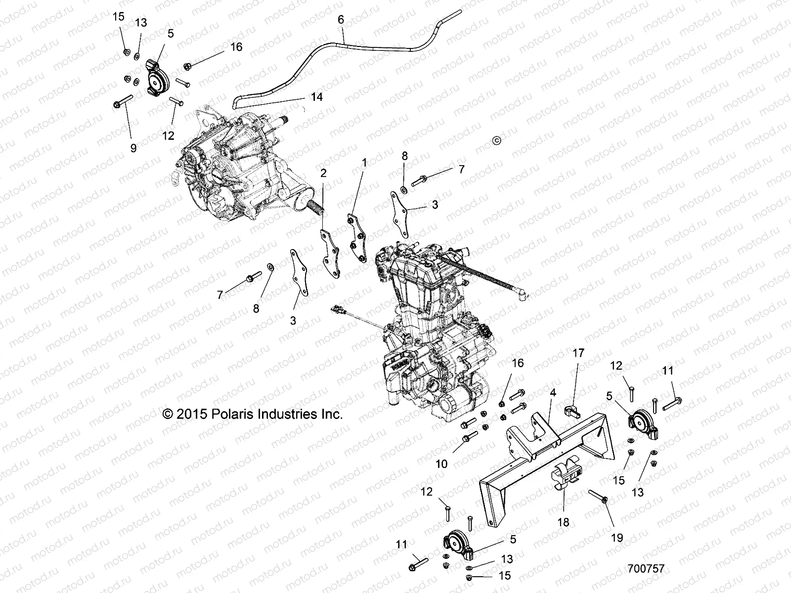 ENGINE | ENGINE, ENGINE and TRANSMISSION MOUNTING - R18RNE57NV (700757)