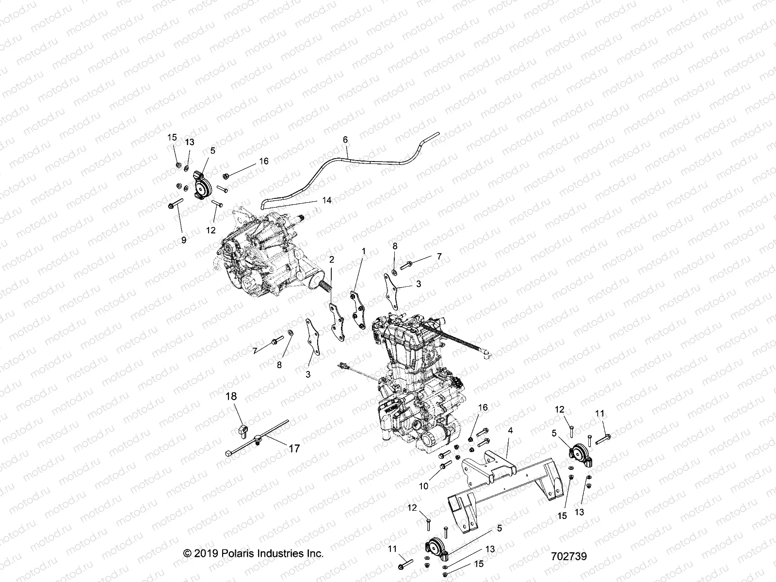 ENGINE | ENGINE, ENGINE and TRANSMISSION MOUNTING - R21RM250A1 (702739)