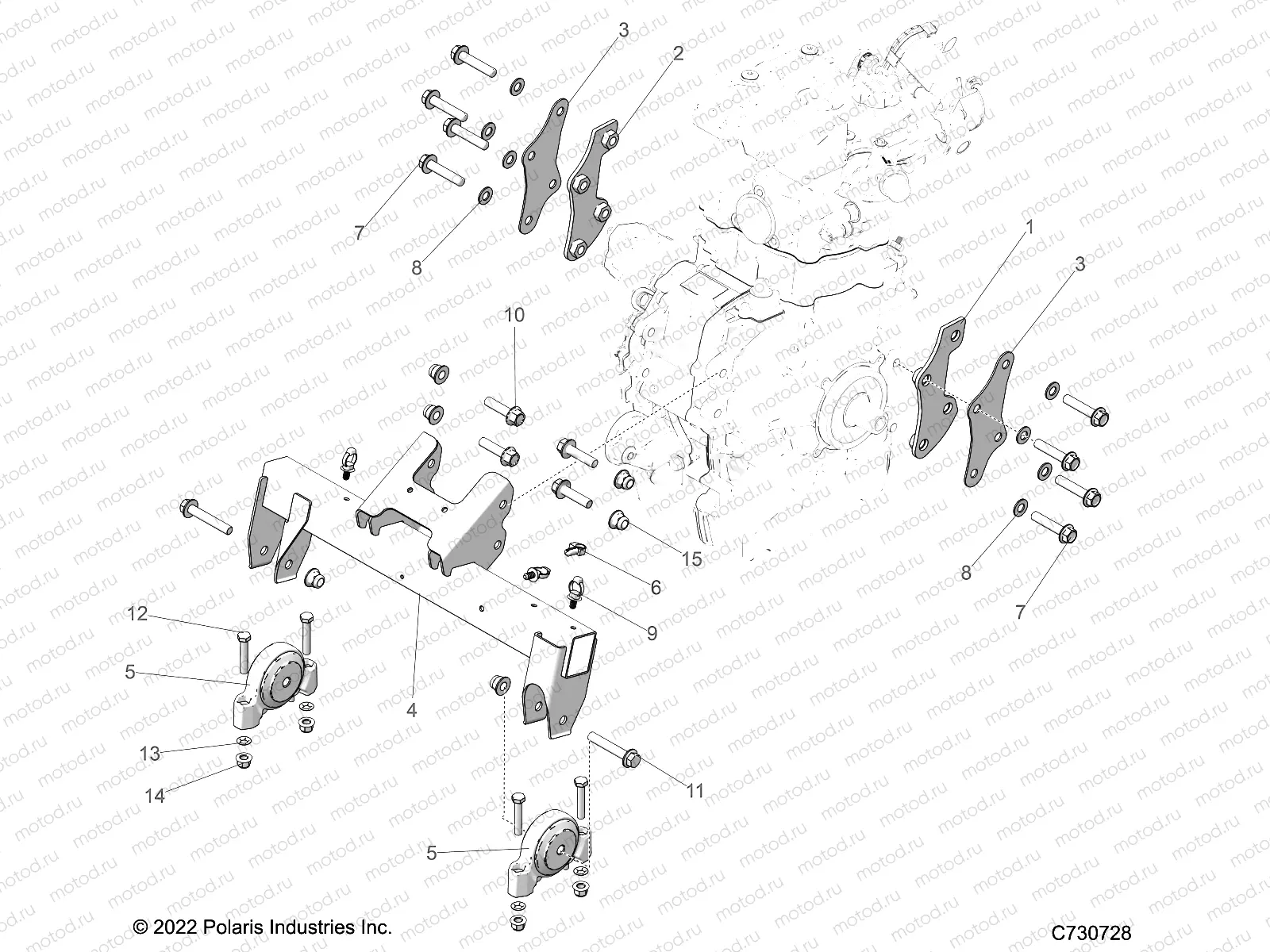 ENGINE | ENGINE, ENGINE and TRANSMISSION MOUNTING - R22CCA57A1/ A7 (C730728)