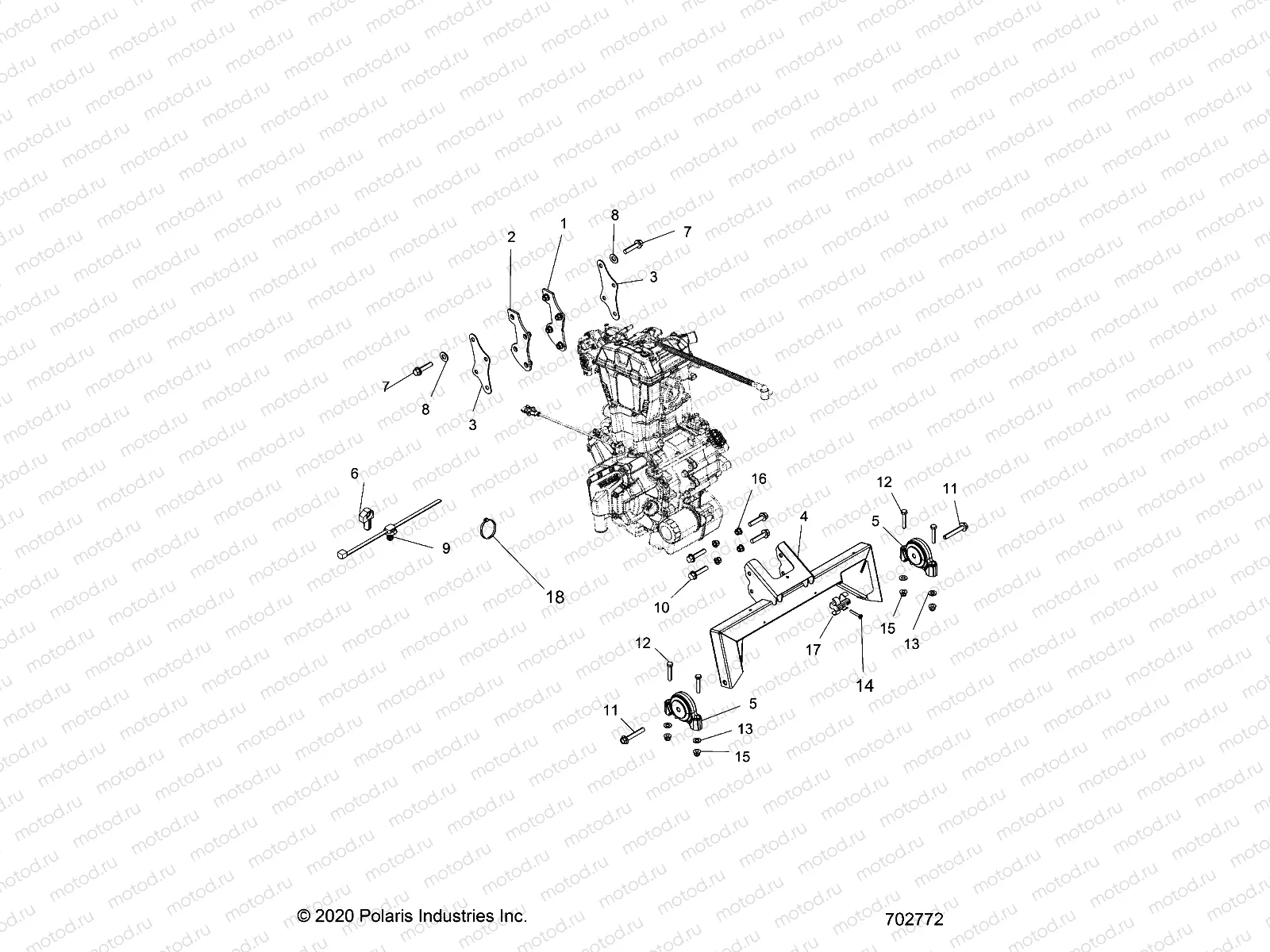 ENGINE | ENGINE, ENGINE and TRANSMISSION MOUNTING - R22MAE57DX (702772)