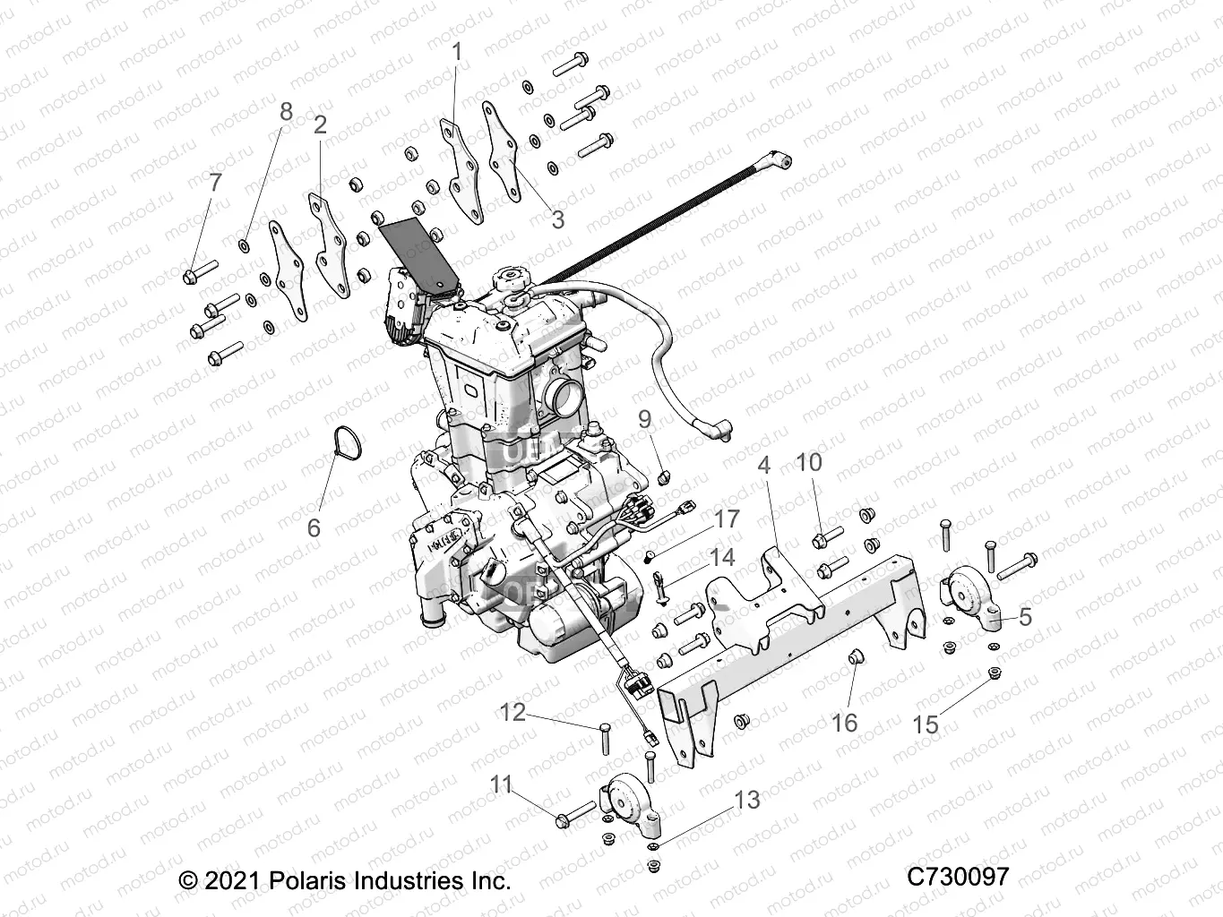 ENGINE | ENGINE, ENGINE and TRANSMISSION MOUNTING - R22MAK57B4 (C730097)