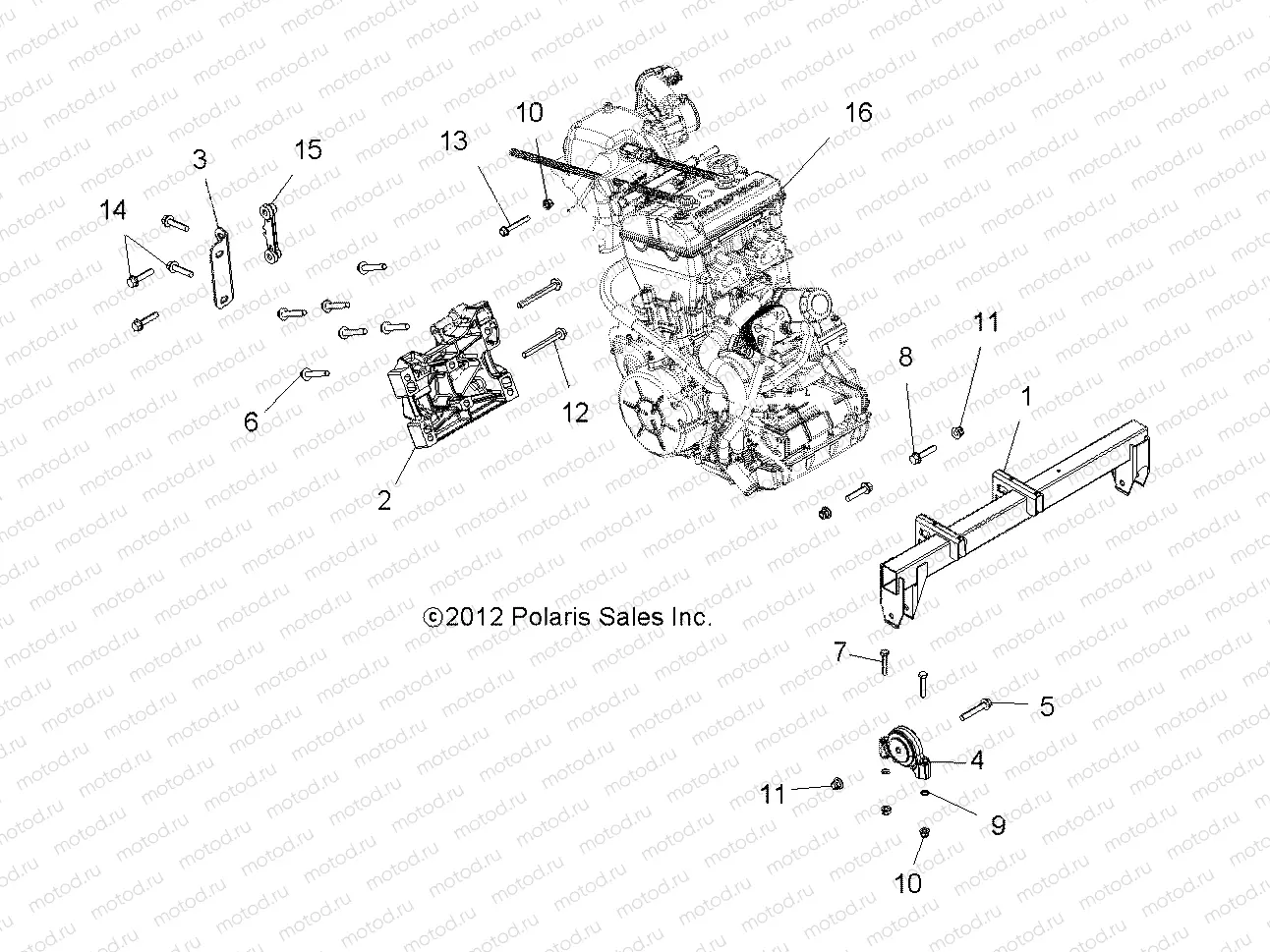 ENGINE | ENGINE, ENGINE MOUNTING - R13UH88/UH9E ALL OPTIONS (49RGRENGINEMTG13900XP)