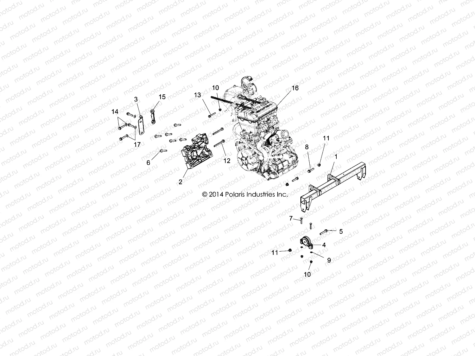 ENGINE | ENGINE, ENGINE MOUNTING - R15RUA87/E87/YAA/ZAC ALL OPTIONS (49RGRENGINEMTG15CREW)