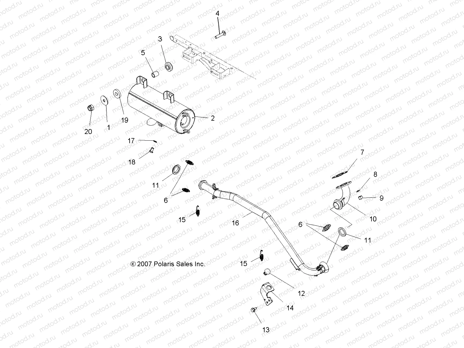 ENGINE | ENGINE, EXHAUST - A08BA32AA (49ATVEXHAUST08TB)