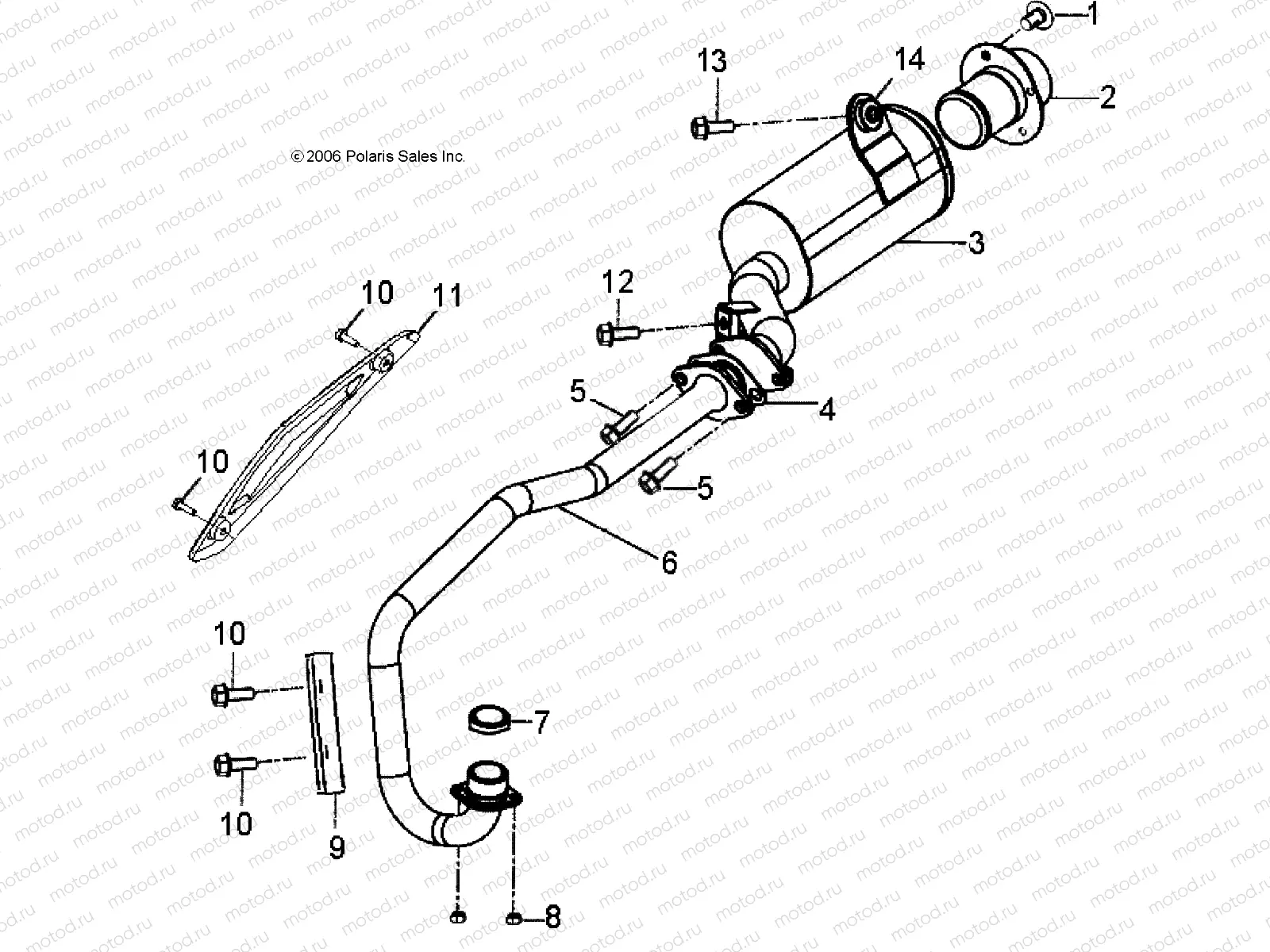 ENGINE | ENGINE, EXHAUST - A08KA09AB/AC/AD (49ATVEXHAUST08OUT90)