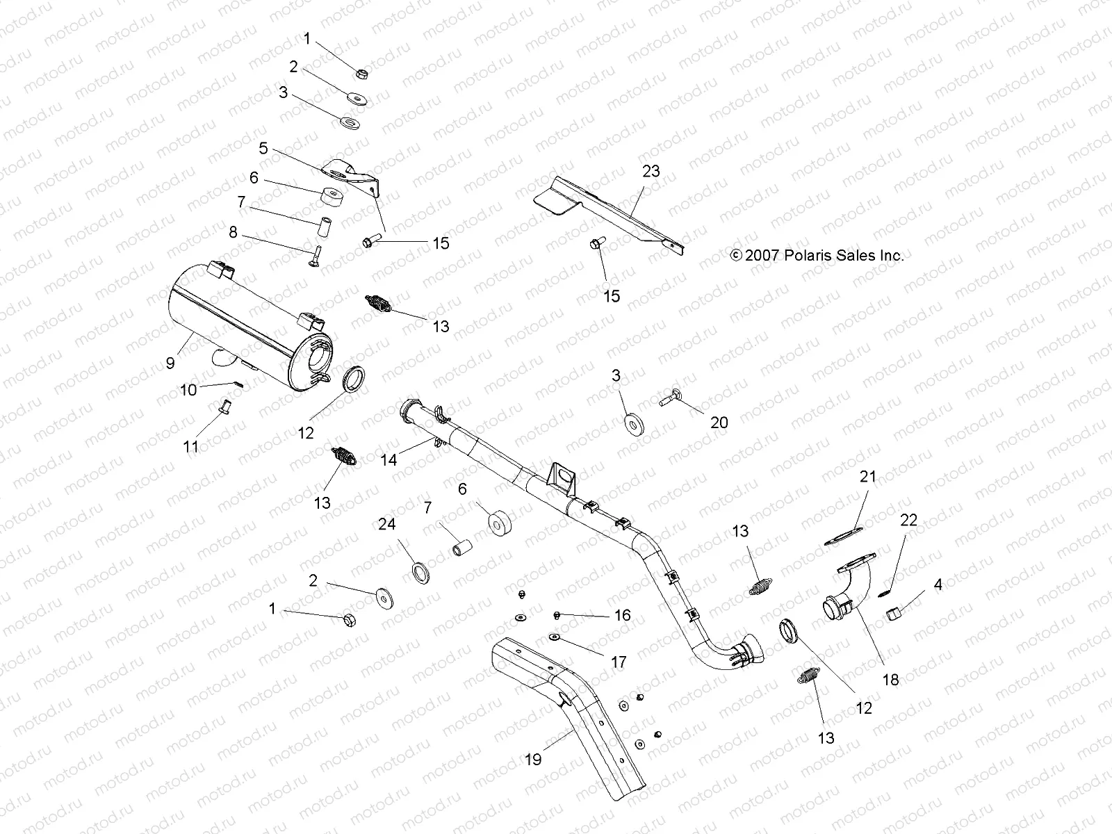 ENGINE | ENGINE, EXHAUST - A08TN50AT/AX/AZ (49ATVEXHAUST08SPX25)