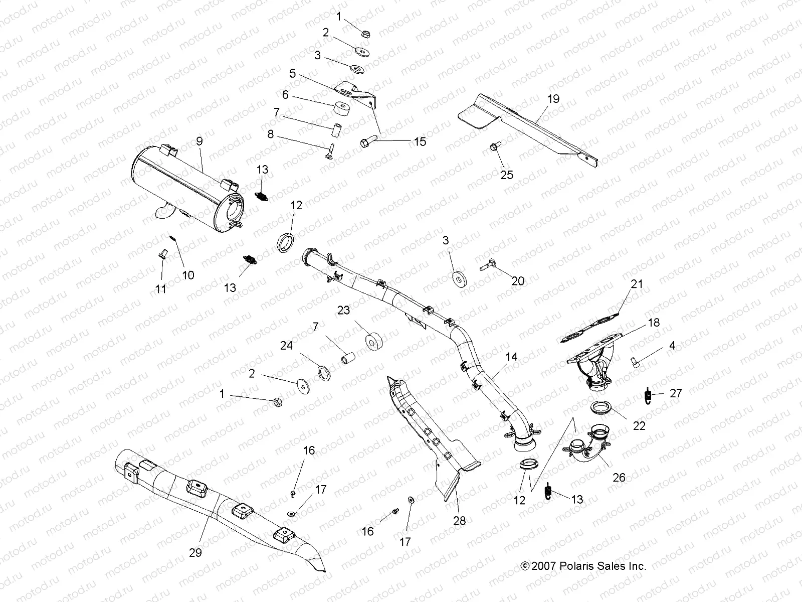 ENGINE | ENGINE, EXHAUST - A08TN68AX/AZ (49ATVEXHAUST08SPX27)