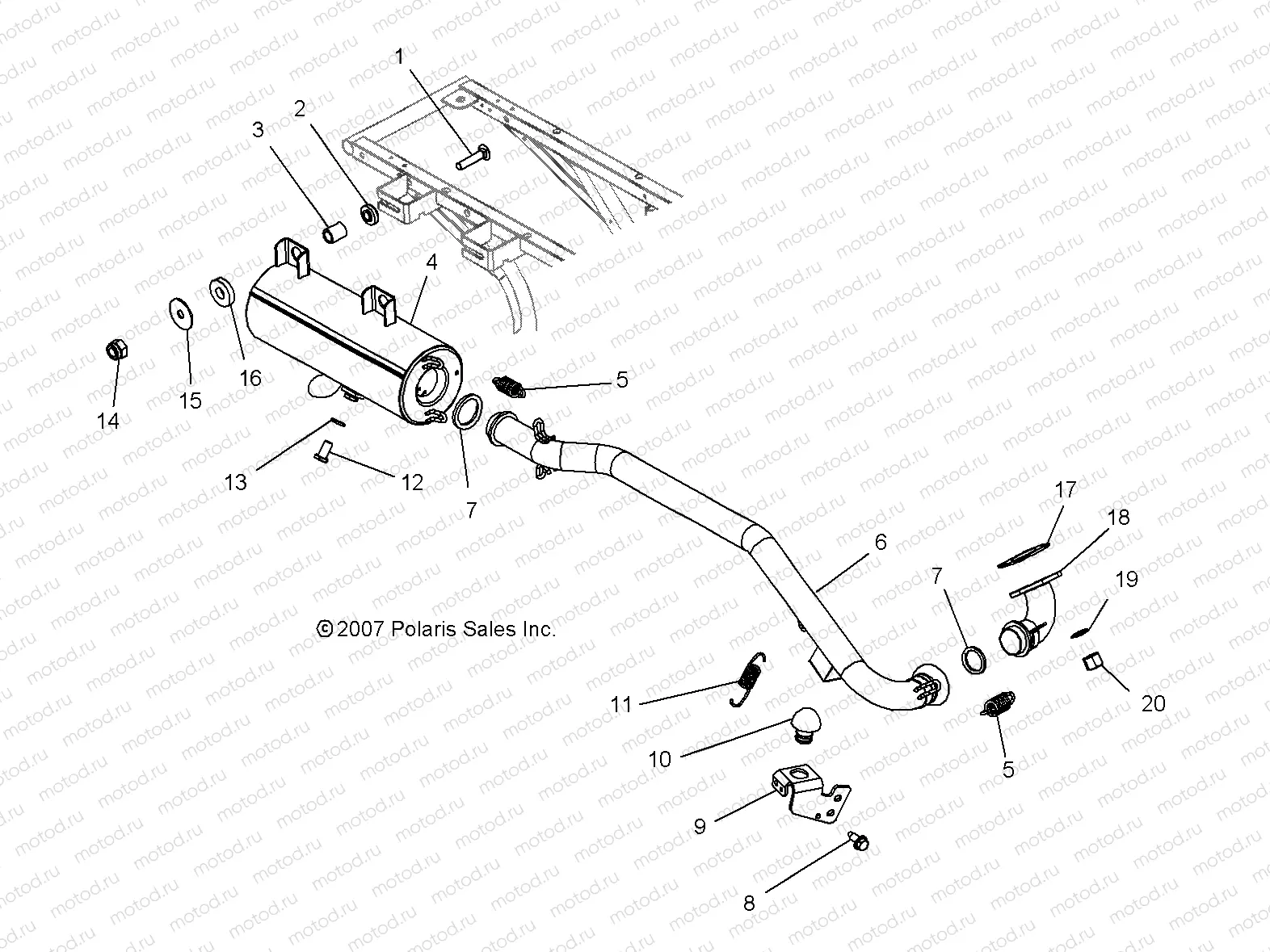 ENGINE | ENGINE, EXHAUST - A09BA50FA (49ATVEXHAUST08SCRAM2X4)