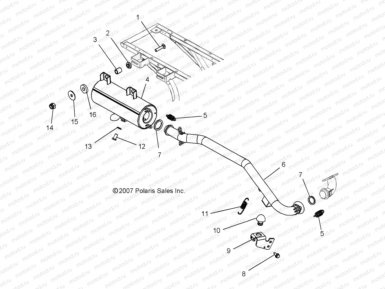 ENGINE | ENGINE, EXHAUST - A09BG50AA (49ATVEXHAUST08SCRAM)