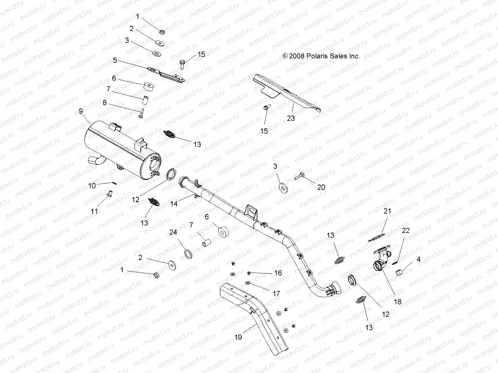 ENGINE | ENGINE, EXHAUST - A09DN50EA (49ATVEXHAUST09SP500TRGQD)