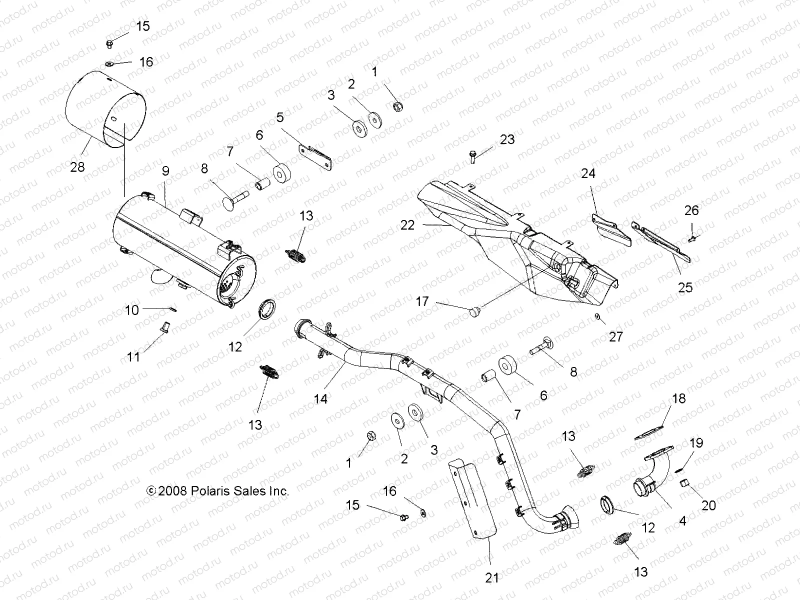 ENGINE | ENGINE, EXHAUST - A09MN50ET (49ATVEXHAUST09SP500TR)