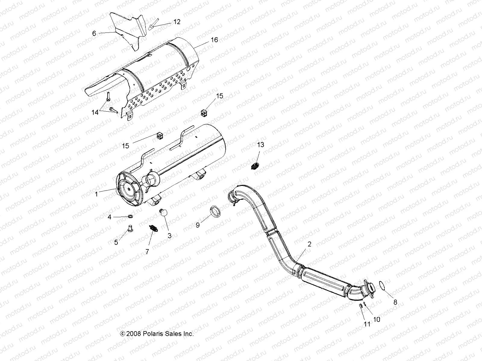 ENGINE | ENGINE, EXHAUST - A09ZN55AL/AQ/AS/AT/AX (49ATVEXHAUST09SPXP550)