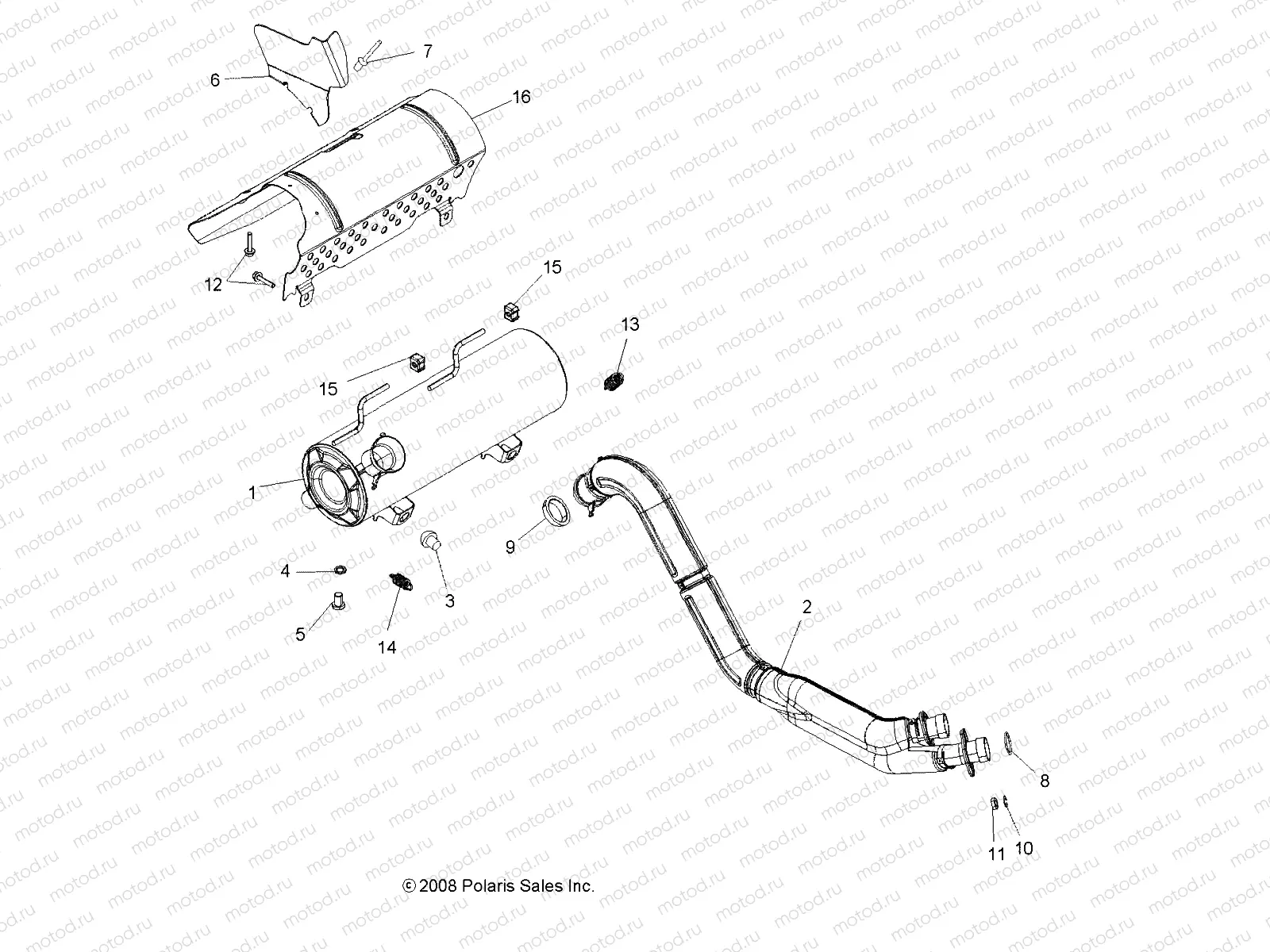 ENGINE | ENGINE, EXHAUST - A09ZX85/8X ALL OPTIONS (49ATVEXHAUST09SPXP850)
