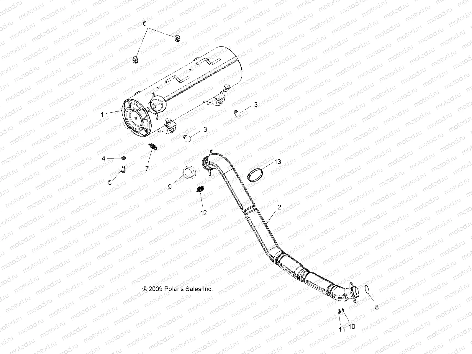 ENGINE | ENGINE, EXHAUST - A10TN55AL/AX (49ATVEXHAUST10SP550X2)