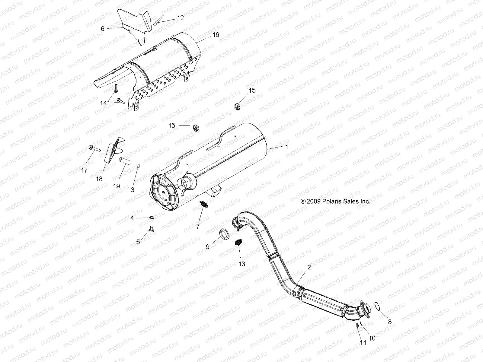 ENGINE | ENGINE, EXHAUST - A10ZX55FX/FF (49ATVEXHAUST10SPXP550)