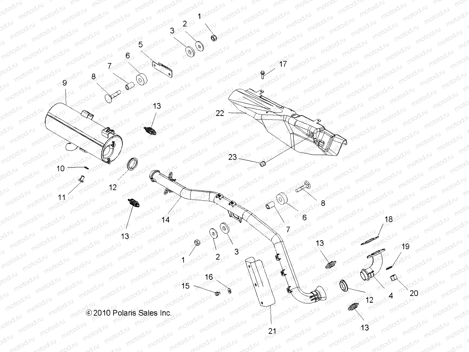 ENGINE | ENGINE, EXHAUST - A11MH46AX/AZ (49ATVEXHAUST11SP500)