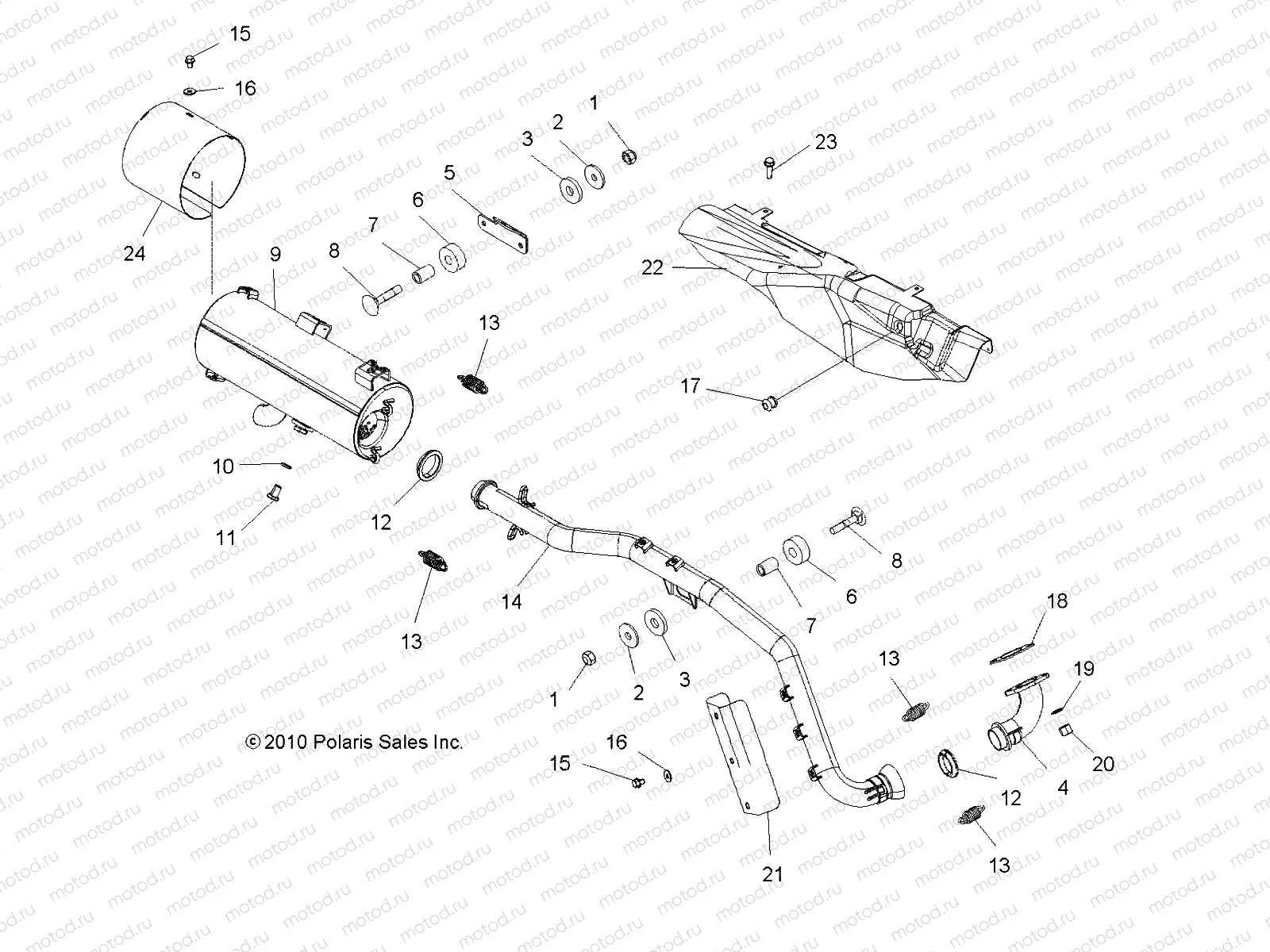 ENGINE | ENGINE, EXHAUST - A11MN50ET (49ATVEXHAUST11SP500TR)