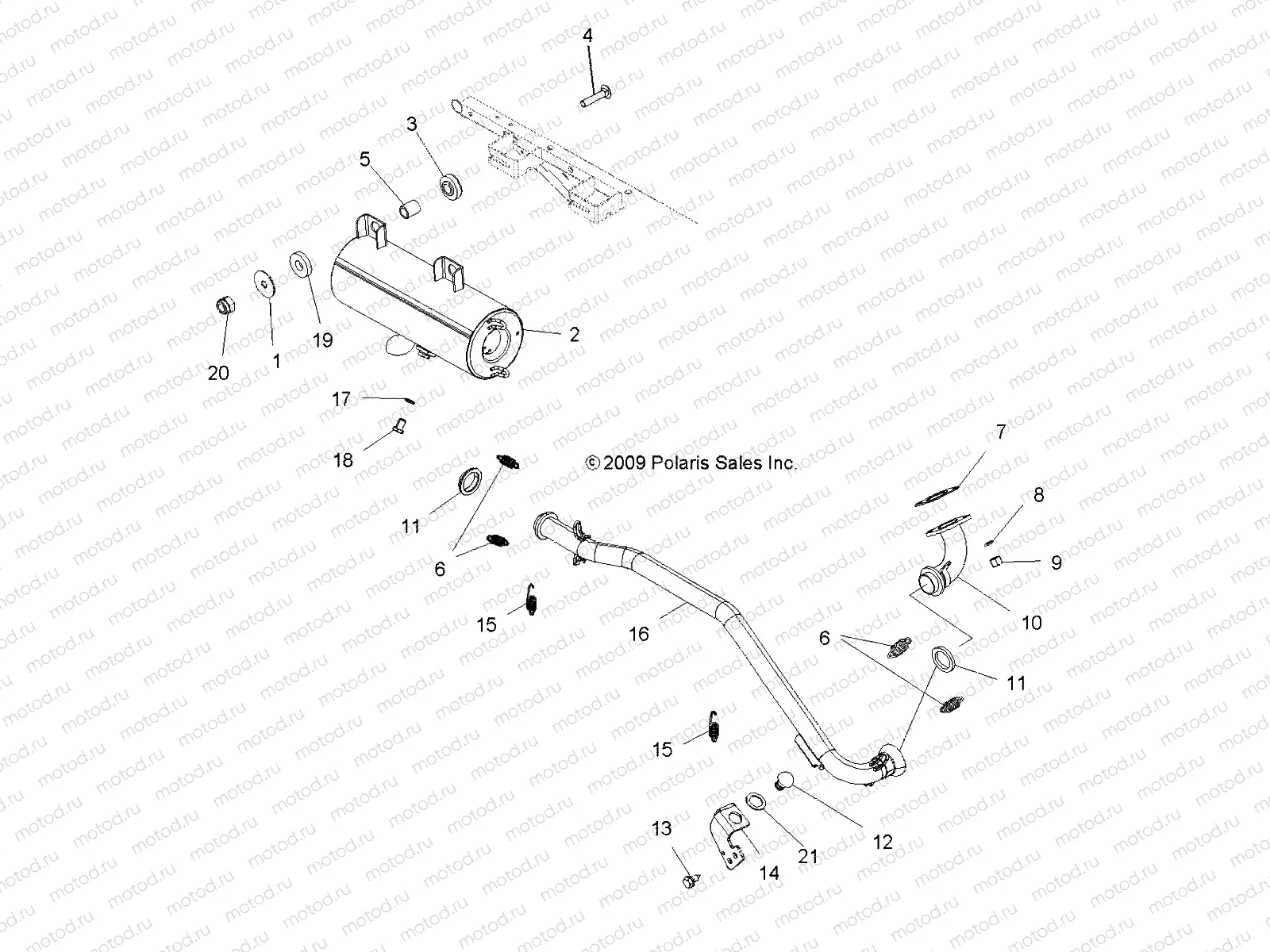 ENGINE | ENGINE, EXHAUST - A11NA32AA (49ATVEXHAUST10TB)
