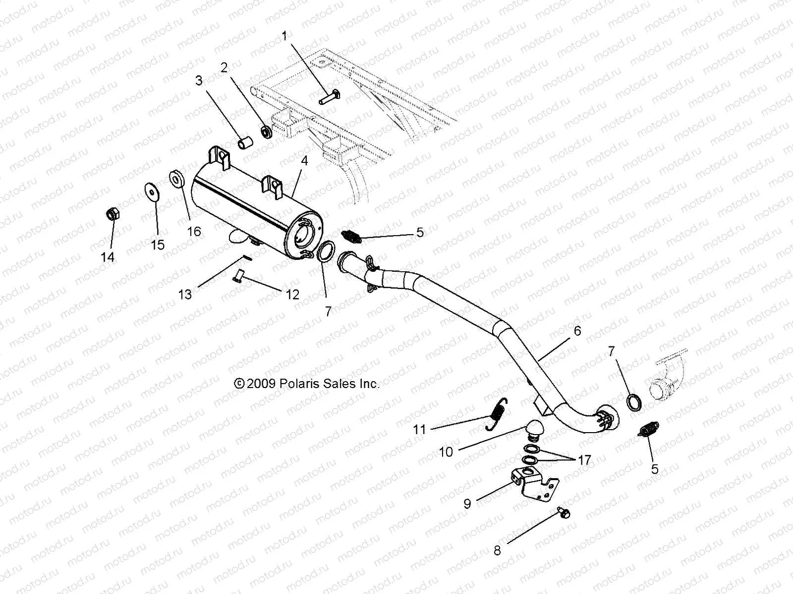 ENGINE | ENGINE, EXHAUST - A11NG50AA (49ATVEXHAUST10SCRAM)