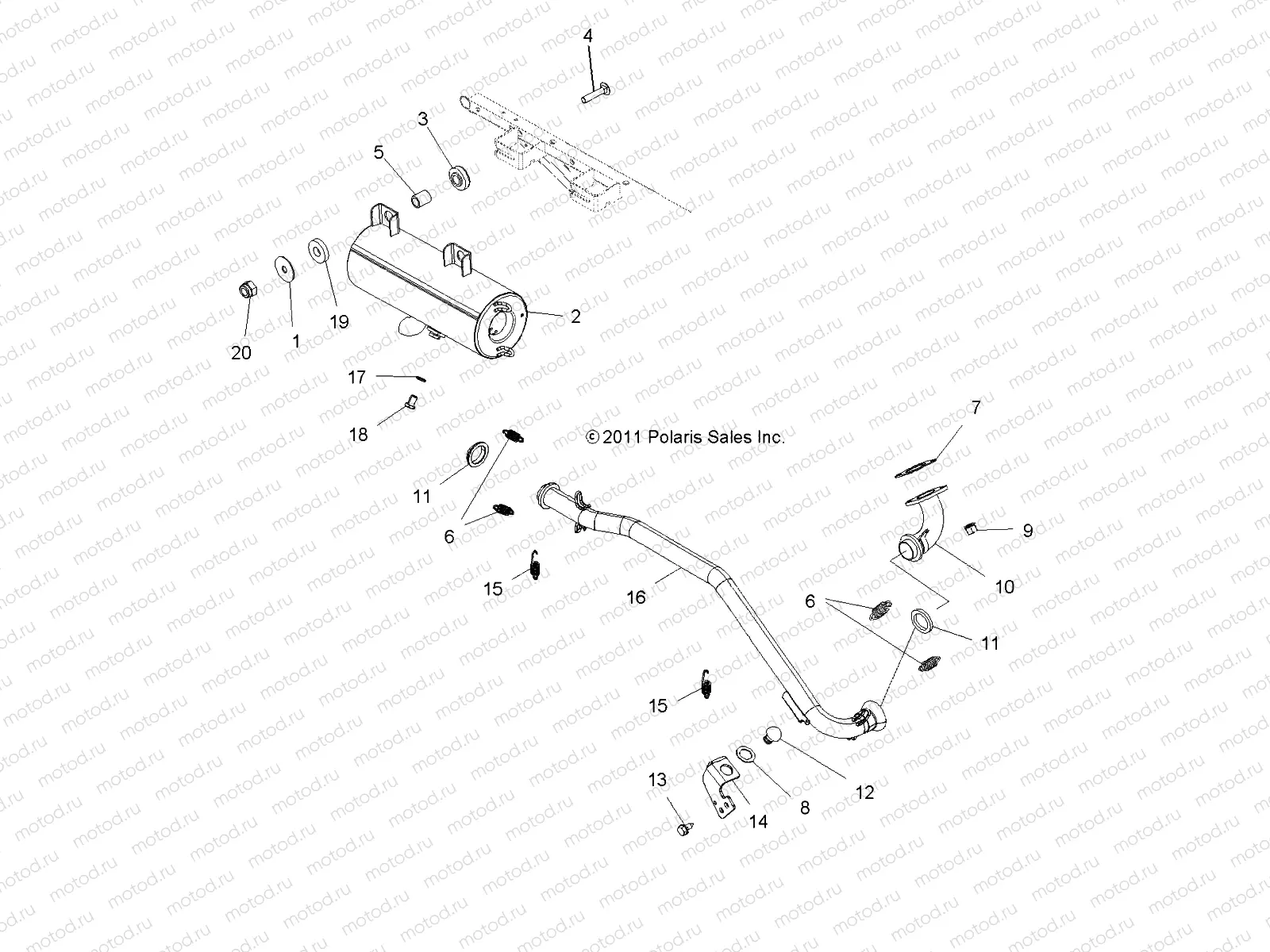 ENGINE | ENGINE, EXHAUST - A12EA32FA (49ATVEXHAUST12TB)