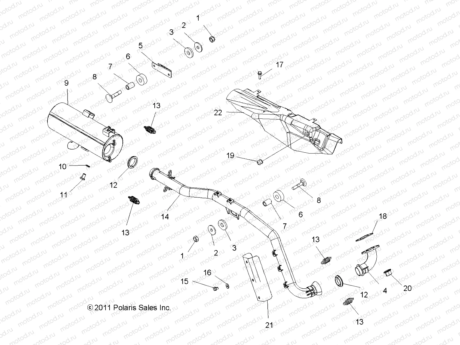 ENGINE | ENGINE, EXHAUST - A13MH50FF/FJ/FU (49ATVEXHAUST12SP500)