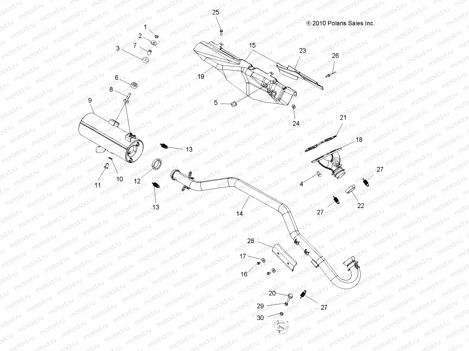 ENGINE | ENGINE, EXHAUST - A14CF76AA (49ATVEXHAUST116X6)