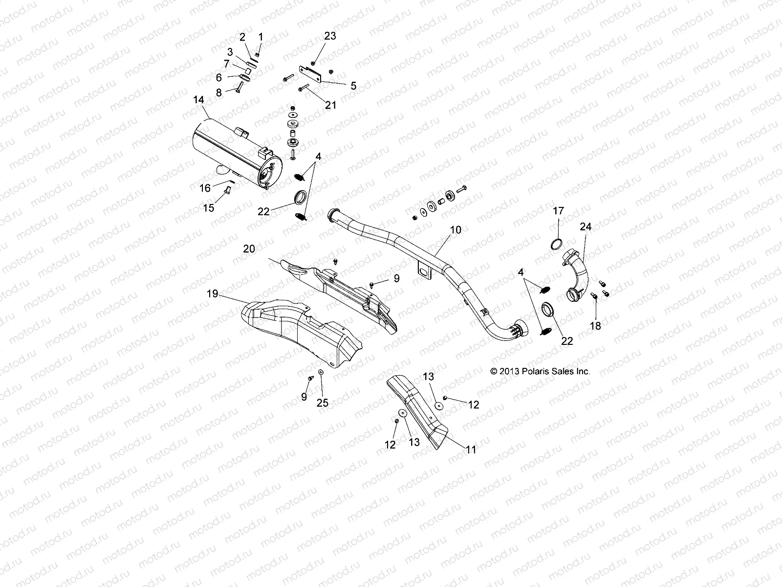 ENGINE | ENGINE, EXHAUST - A14DH57AA/AJ (49ATVEXHAUST14SP570)