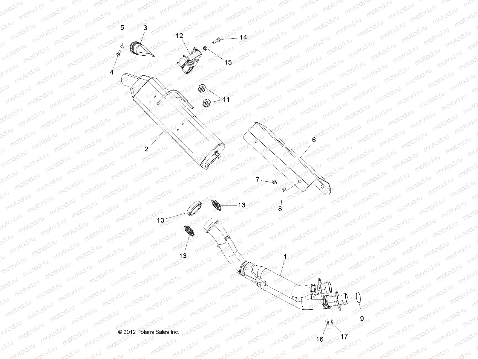 ENGINE | ENGINE, EXHAUST - A14GH8EFI (49ATVEXHAUST13850SCRAM)