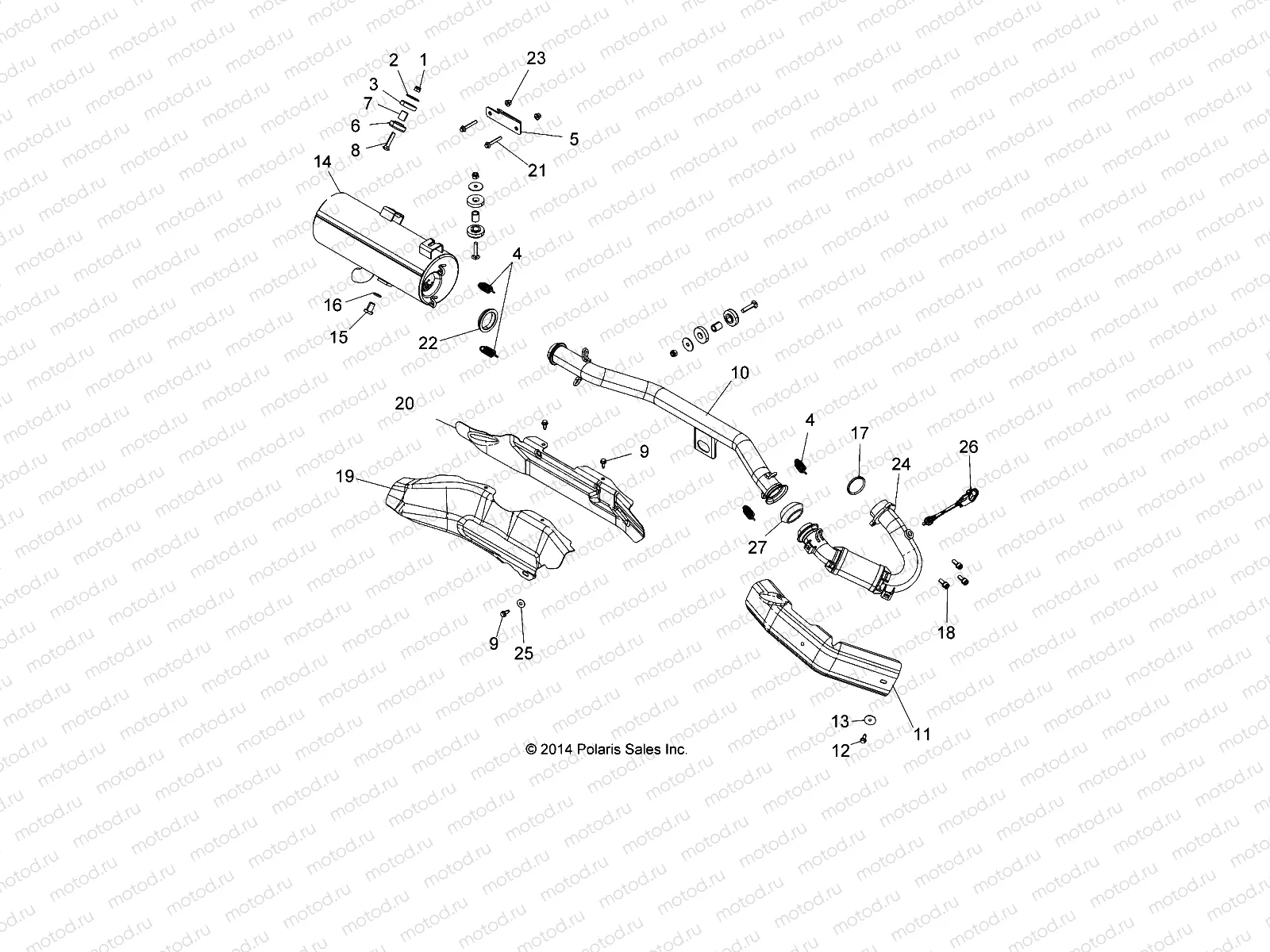 ENGINE | ENGINE, EXHAUST - A15SEB57CA/CJ/SEC57CJ/CA (49ATVEXHAUST15QUAD)