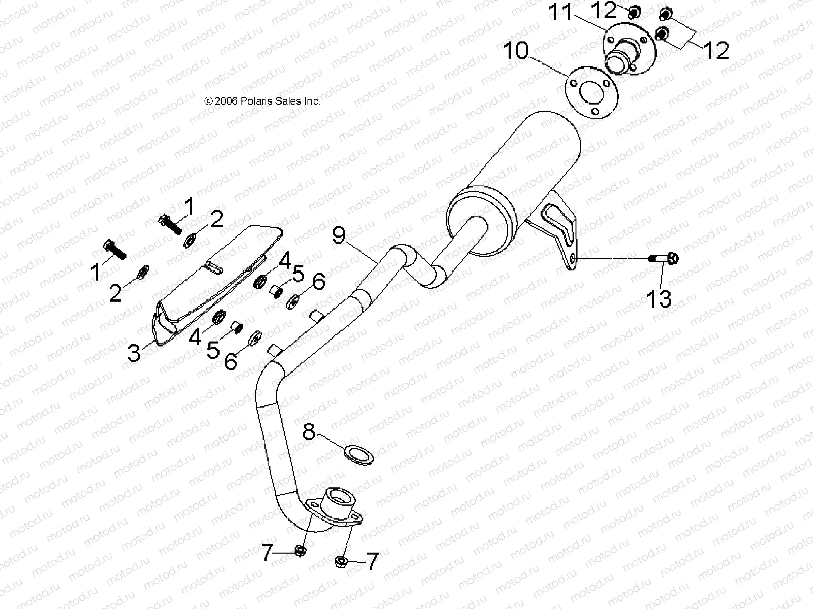ENGINE | ENGINE, EXHAUST - A15YAK05AD/AF (49ATVEXHAUST07PRED50)