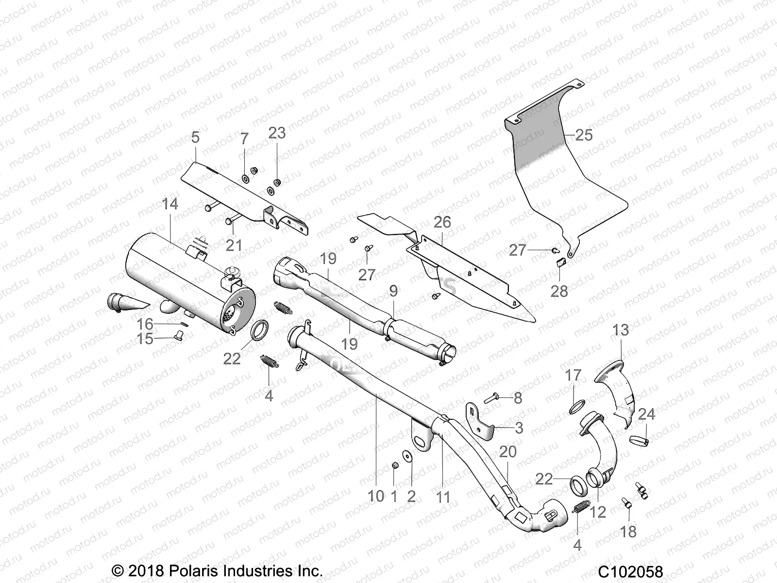 ENGINE | ENGINE, EXHAUST - A19SWE57F1 (C102058)